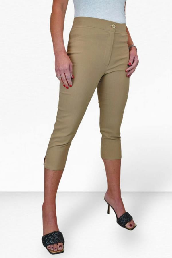 Paulo Due Women's Slim Cropped Capri Stretch Trousers