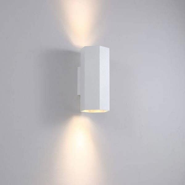 White interior up and down wall light on  a grey background