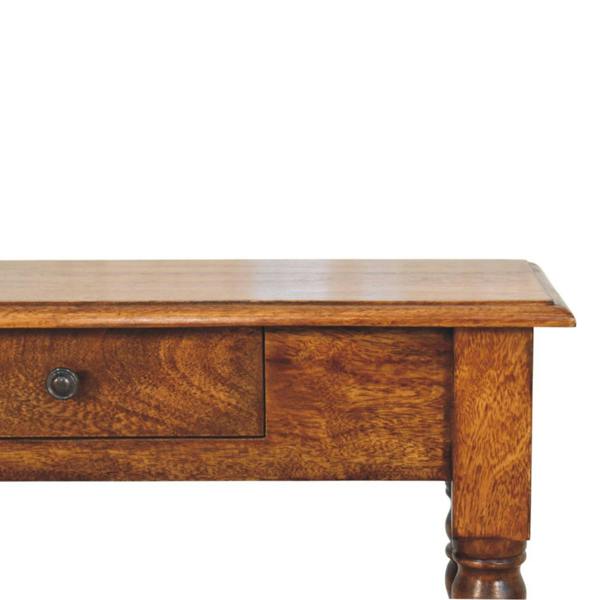 Artisan Furniture Solid Wood Turned Legs 1 Drawer Chestnut Console