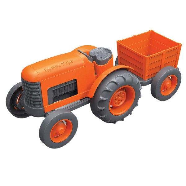 Green Toys Orange Toy Tractor - Made From 100% Recycled Plastic