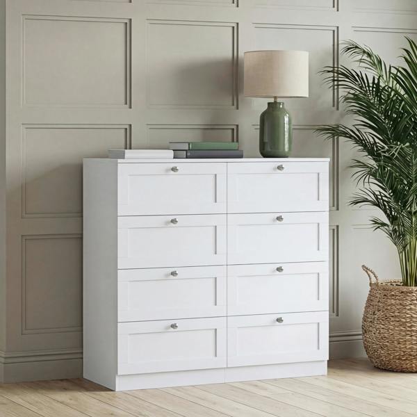 Vida Designs Altino 8 Drawer Chest, Black