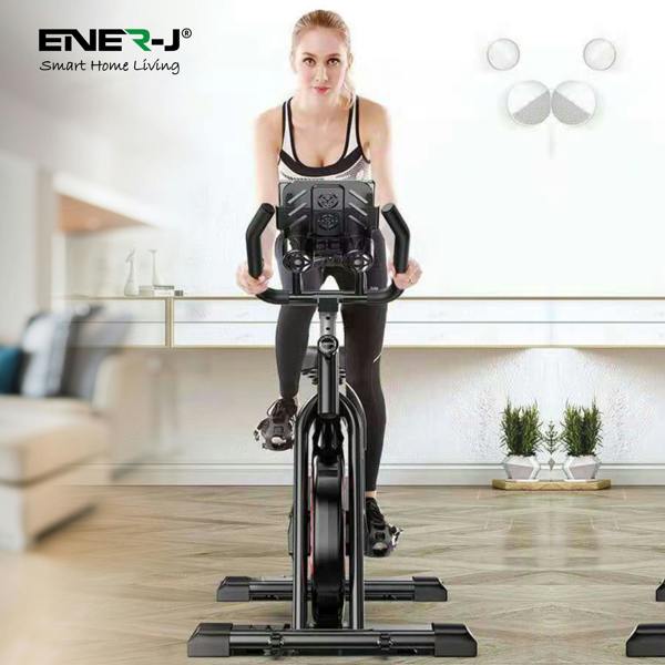 Ener-J Ultra-Quiet Indoor Exercise Bike, 6kg Flywheel, 120kg Max Weight, Adjustable Spinning Bike