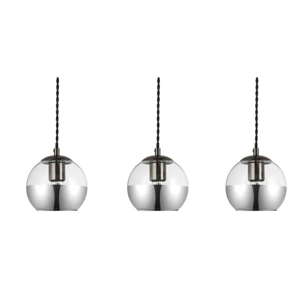 COSYLYTE Marlo 3 Light Smoky Glass Bar Pendant Light