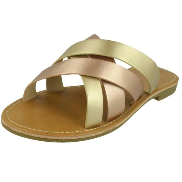 Savannah Ladies Savannah Wide Fitting Flat Strappy Mules F00387