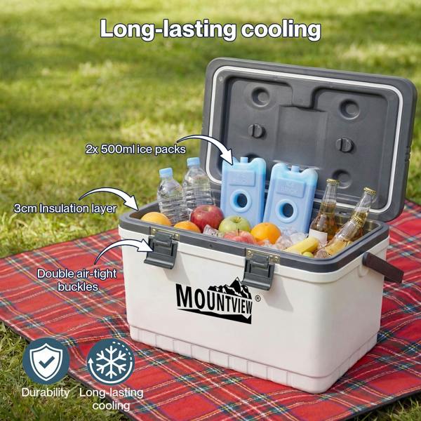 Mountview Cool Box 22L White Portable Large Cooler Ice Food Camping Beach Picnic