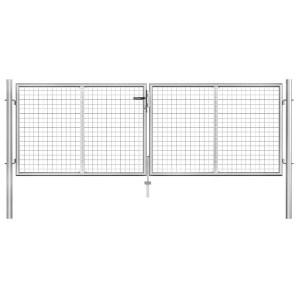 Berkfield Garden Gate Galvanised Steel 306x125 cm Silver