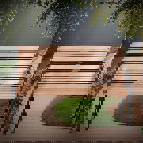 Rafaelo Mobilia Slatted 3 Seater Outdoor Garden Bench Brown