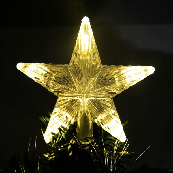 2ft to 6ft Fibre Optic Christmas Tree with Ribbon Bows and Star Topper, Green image 4