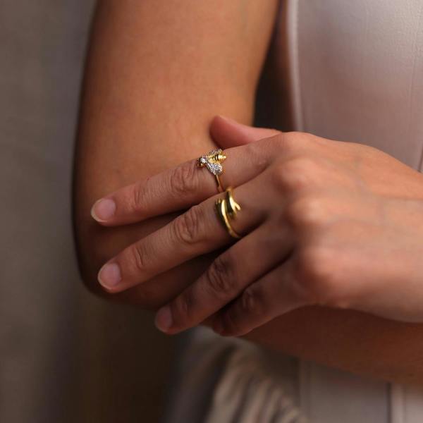 Spero London Sterling Silver Bumble Bee Ring