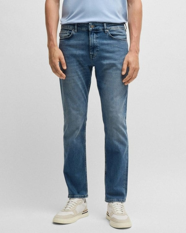 BOSS Orange BOSS Orange DELAWARE BO Mens Slim Fit Comfort-Stretch Blue Jeans NOS