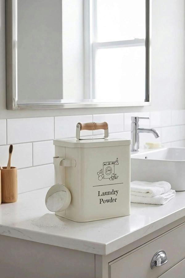 Wooden Lid Metal Bathroom Organiser