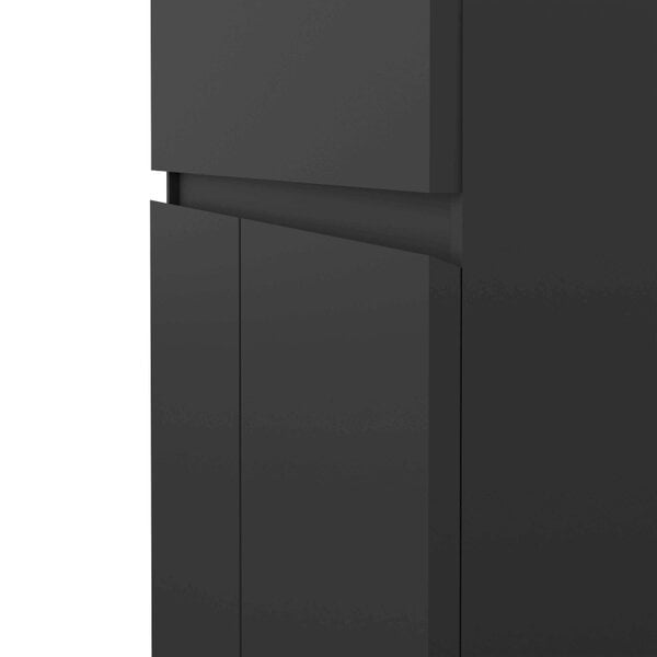 Wyld Haus Budapest Matt Black Wooden Sideboard 1 Drawer 2 Doors