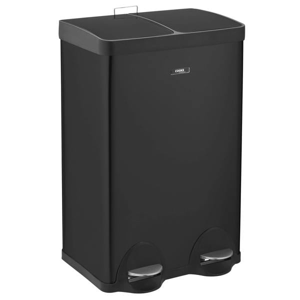 Cooks Professional 60L Recycling Pedal Bin | Dual Pedal -Black