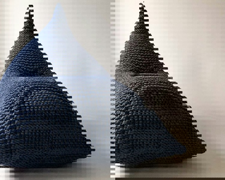 Knitted bean bag DENIM BLUE - Zuri House