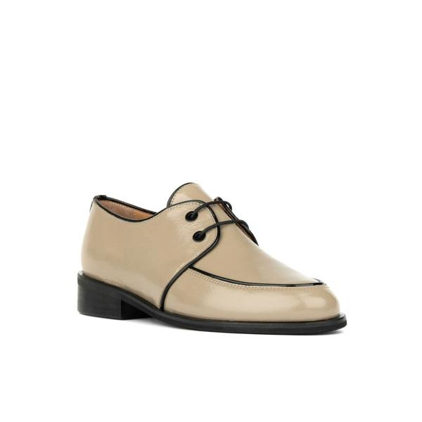 Embassy London Kiss - Grey & Brown - Women's patent leather lace up shoe