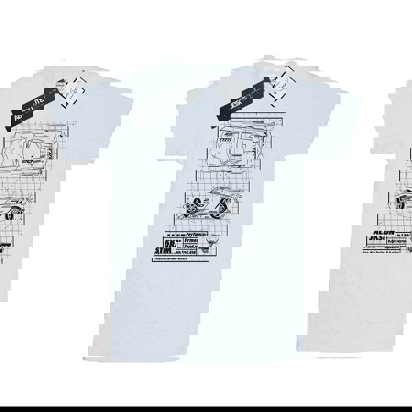 Disney Mens Cars Jackson Storm Blueprint T-Shirt - White