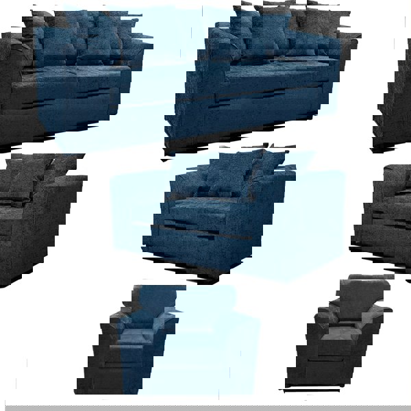 Furnishings For Less Monaco Chenille Fabric 3 Piece Sofa Suite