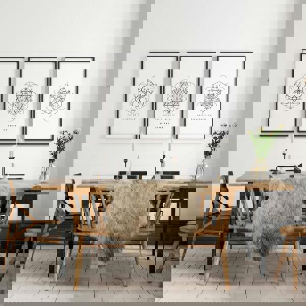 Canvas Pictures For Living Room | Set of 3 Sacred Geometry Wall art Prints