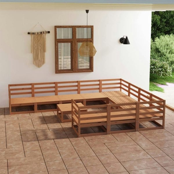 Berkfield 11 Piece Garden Lounge Set Solid Pinewood