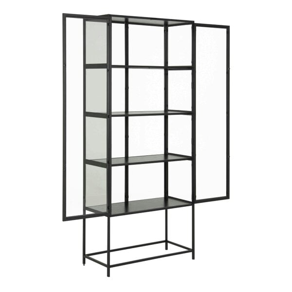 Wyld Haus Taipei Tall Black Metal 2 Door Display Bookcase Cabinet
