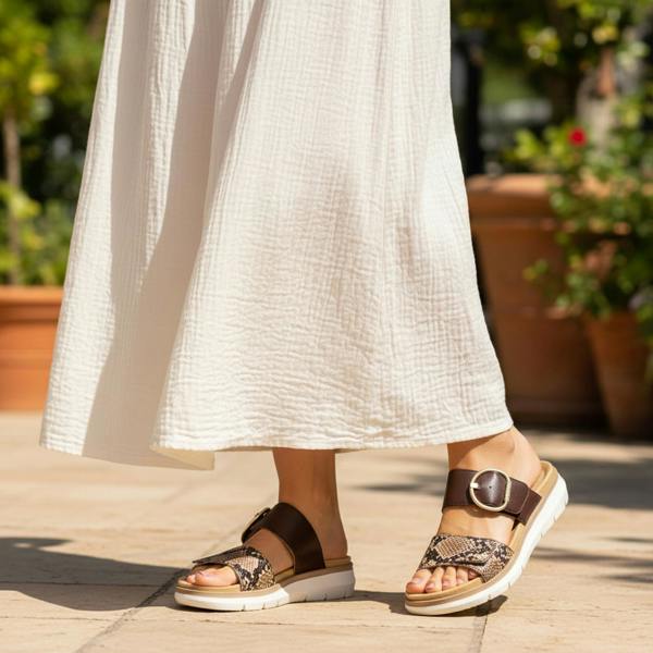 Remonte D2K57 Cross Strap Sandals   in  Brown