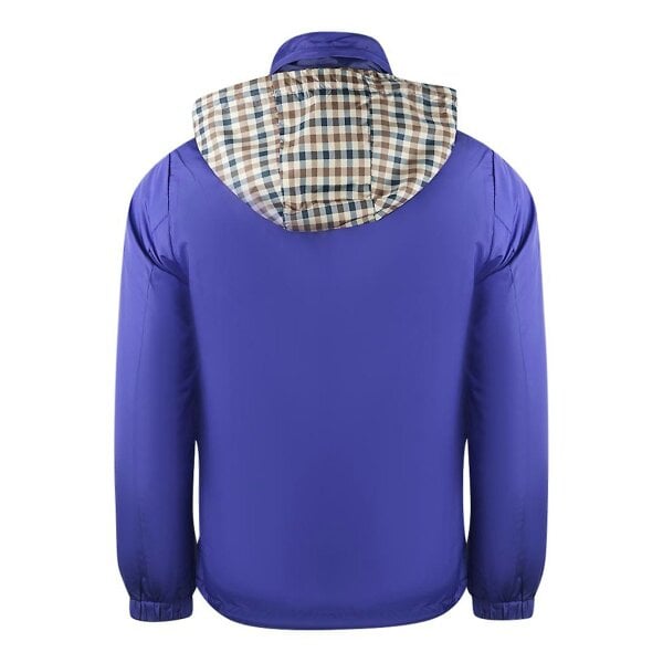 Aquascutum Mens Plain Lightweight Hidden Hood Jacket - Royal Blue