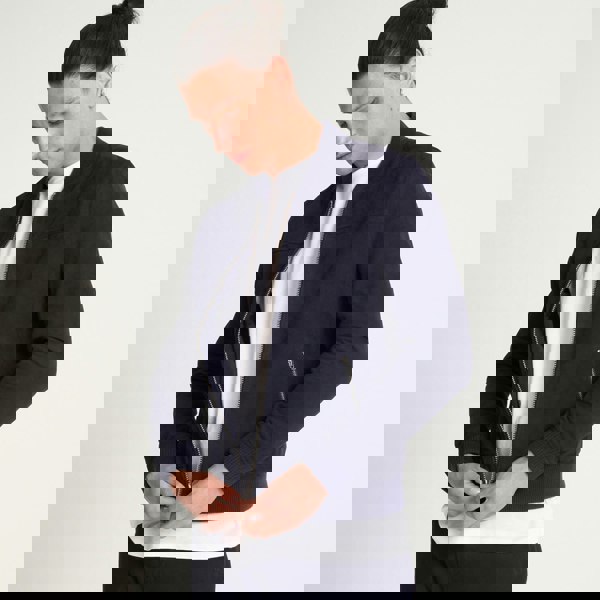 Barneys Originals Men's Navy Goat Suede Bomber Jacket