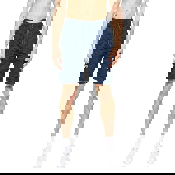 Crosshatch Mens Janscore Elasticated Waist Cargo Shorts - Navy - 