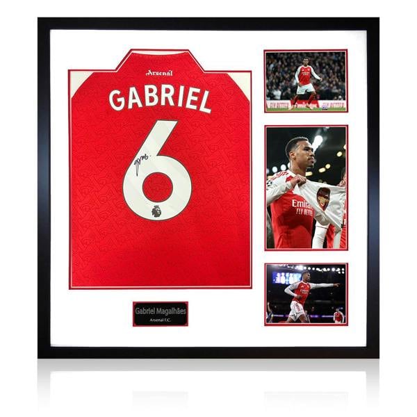 Gabriel Magalhães Signed Arsenal 25/26 Shirt Elite Frame