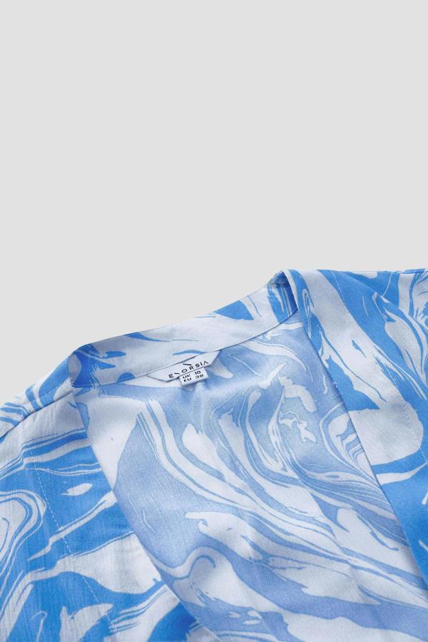 ENORSIA Fluid Printed Relax Fit Mini Dress