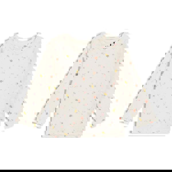 Mini Cuddles Baby Girls Floral Embroidered Dungaree 3pc Set, Green