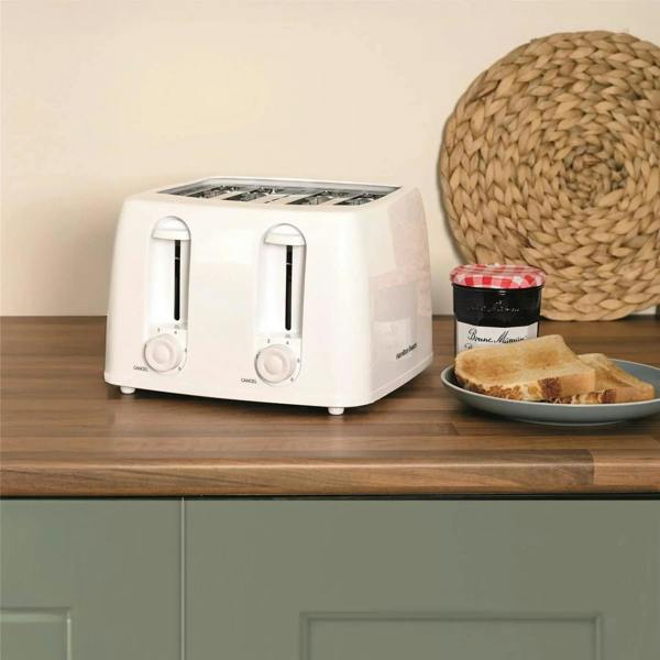 Hamilton Beach Essentials Kettle, 4 Slice Toaster & 20L Stainless Steel Cavity Microwave Set - White - Hamilton Beach UK