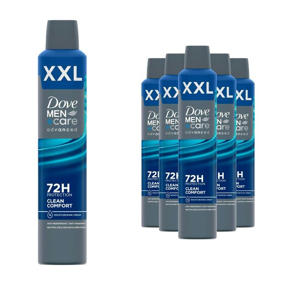 Dove Men+Care Anti-Perspirant Deodorant - Clean Comfort 72H Protection 6x300ml