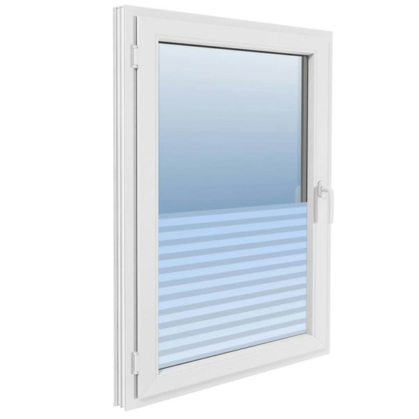 Berkfield Frosted Privacy Window Film Adhesive Stripes 0.9x100 m
