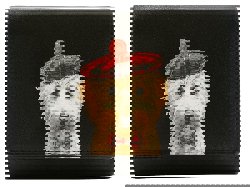 Mala Leather Cocos Tartan Dog Trifold RFID Leather Purse