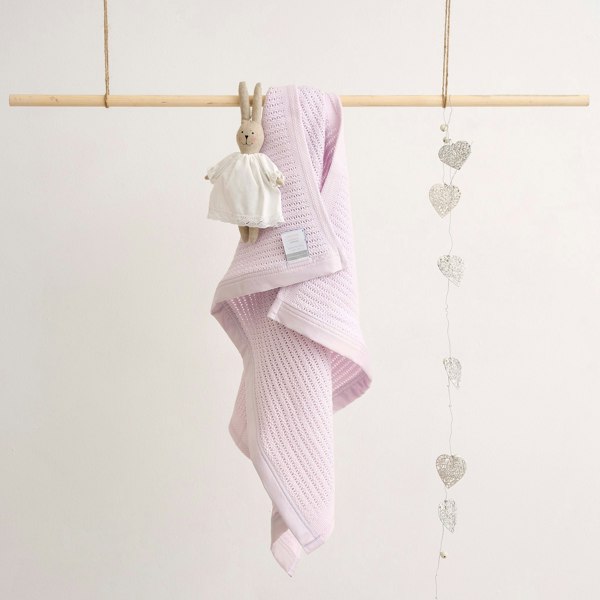 Luxury Organic Baby Blanket with Satin Edging – Dusty Pink - The Tiny Bed Company™