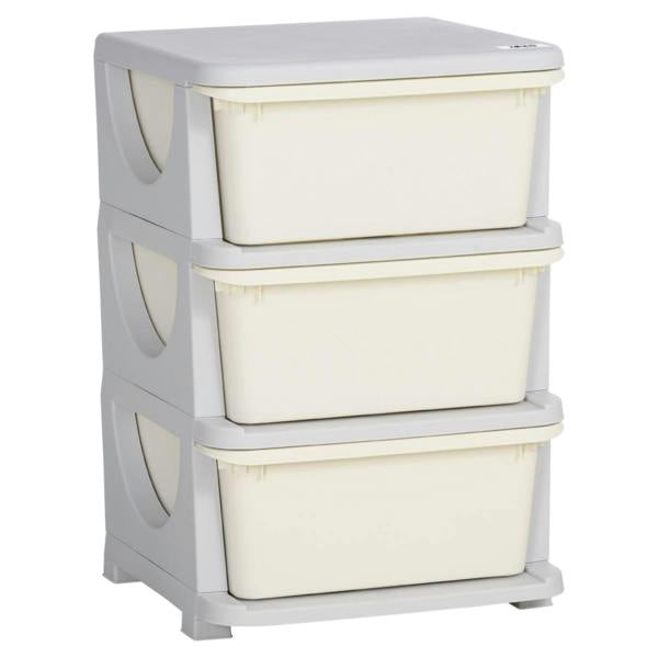 Dyzi Kids 3 Drawer Storage Unit Three Tier Vertical Dresser