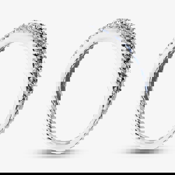 T. H. Baker 9ct White Gold Sapphire & Lab Grown Diamond Three Row Half Eternity Ring LGR44409-SD