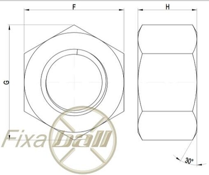 Fixaball UNF Full Hexagon Nut Self Colour Grade 5 DIN 934