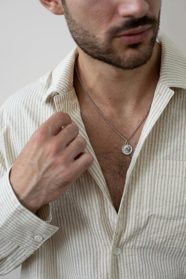 SVNX Pendant Necklace in Silver Colour