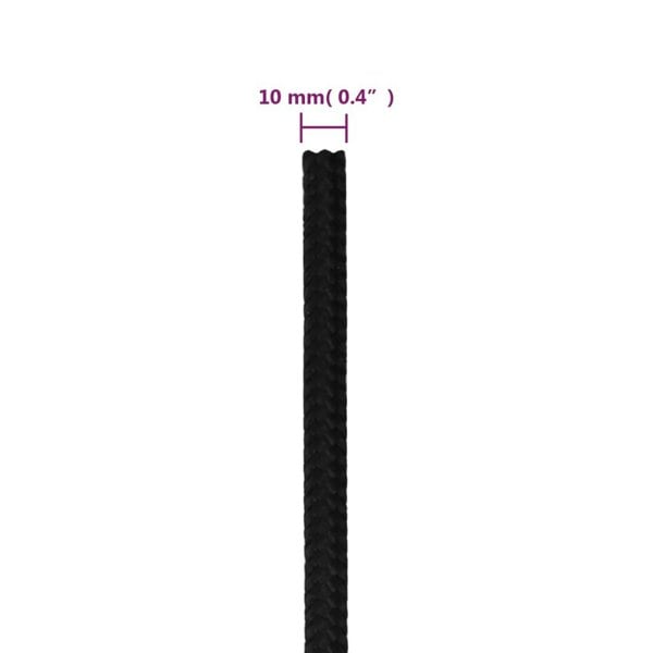 Berkfield Work Rope Black 10 mm 50 m Polyester