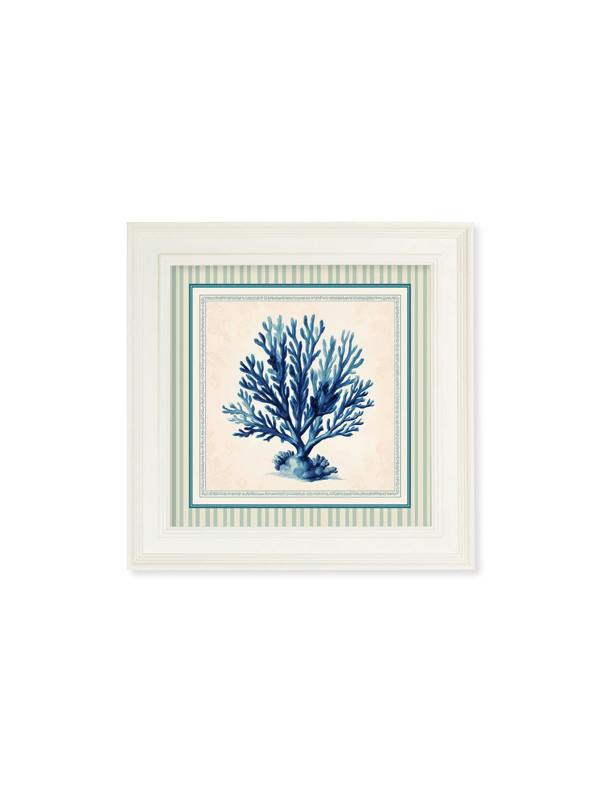 Exceptional Art Blue Sea Coral - Cream Hurstwood Square Frame