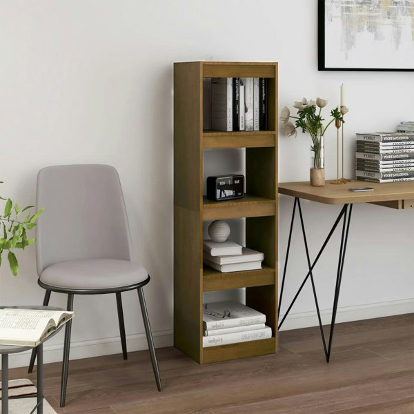 Berkfield Book Cabinet Room Divider Honey Brown 40x30x135.5 cm Pinewood