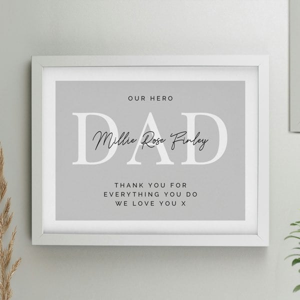 Personalised Memento Company Personalised Free Text White Poster Frame