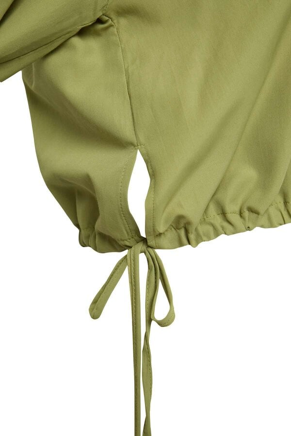 WOVCOR Adjustable Gathered Waist Woven Blouse