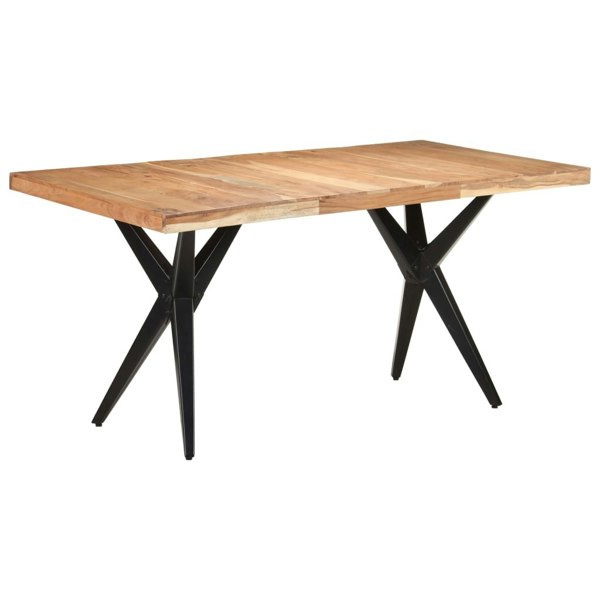 Berkfield Dining Table 160x80x76 cm Solid Acacia Wood