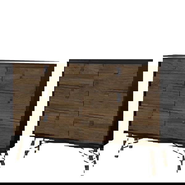 Furniture To Go Ry Wide double chest of drawers 6 drawers in Matt Black Walnut