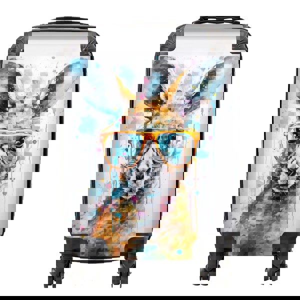 Warren Reed Splashart Kangaroo In Glasses Suitcase