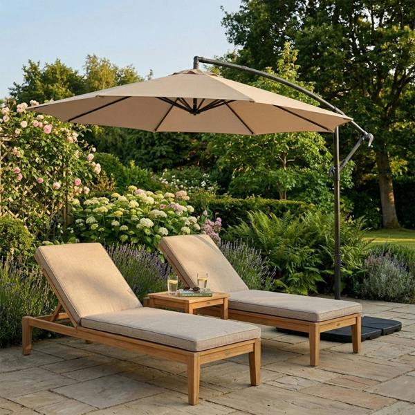 Jardi Cantilever Parasol 3m – Beige
