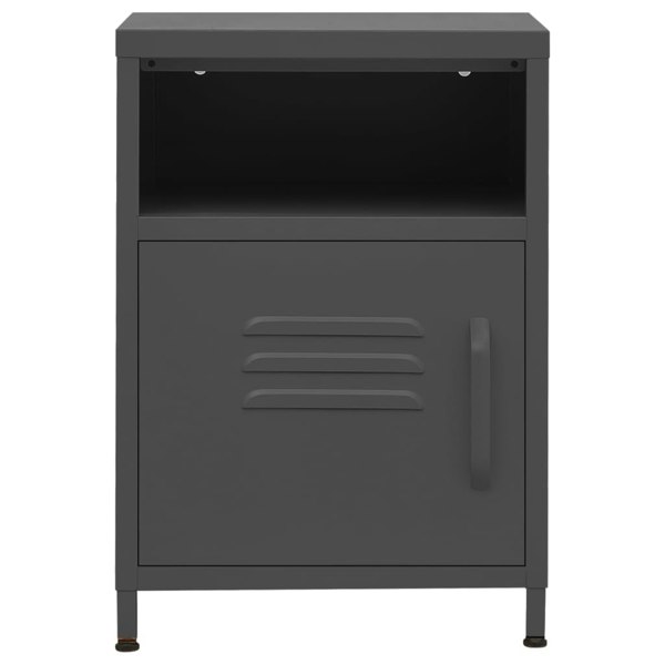Berkfield Nightstand Anthracite 35x35x51 cm Steel